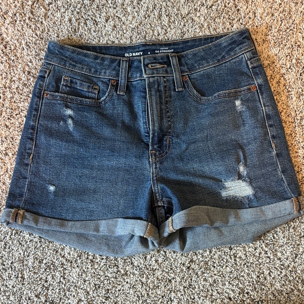 Old Navy Women's Distressed Blue Jean Shorts, Never Worn